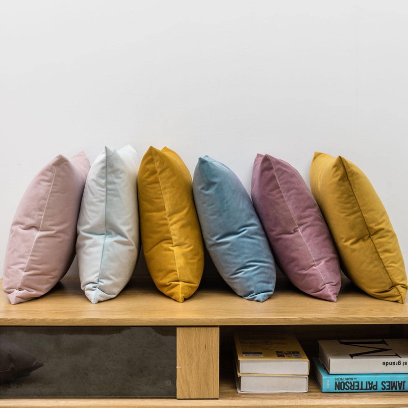 JUSPURBET Pink Purple Euro Velvet Throw Pillow Covers 26x26 inch Set of 2 for Living Room Couch Sofa Bedroom Decorative Square Solid Soft Cushion Cases with Invisible Zipper - Image 5