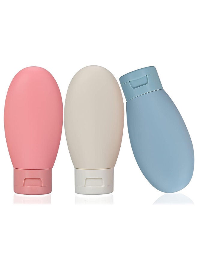 3 قطع مجموعة زجاجات سفر ، حاويات زجاجات 60 مل ، زجاجات صغيرة صغيرة من البلاستيك الفارغ من البلاستي - Image 1