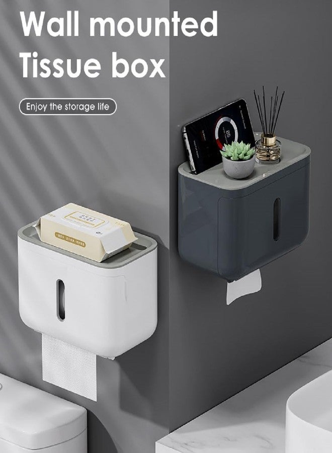 Kienlix Self Adhesive Toilet Paper Holder for Bathroom with Mobile Stand, Wall Mounted Tissue Paper Holder, Toilet Paper Roll Holder for Bathroom, Bathroom Accessories (Navy Blue) - Image 5