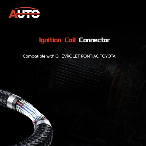 AUTO OCCASION 4 Pack Ignition Coil Connectors Wiring Harness Replacement for CHEVROLET PONTIAC TOYOTA 90919-02244 90080-19015 90919-02239 - Image 2