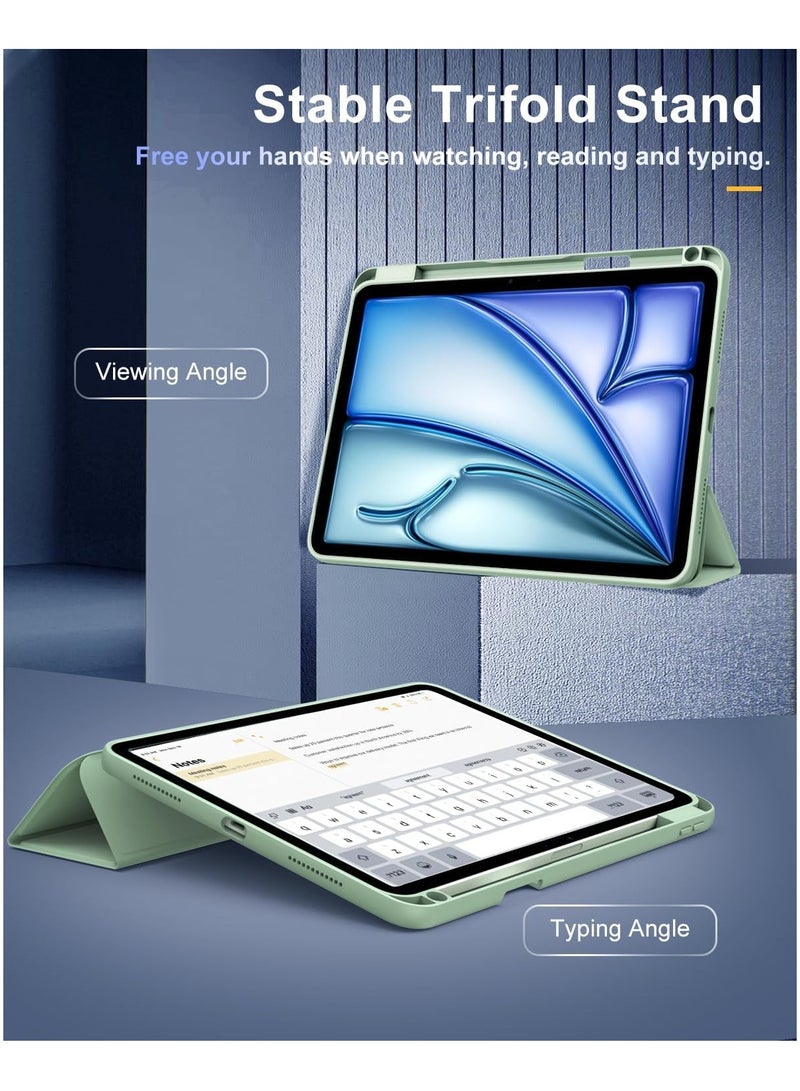 DUSALA 2 in 1 Case for iPad Air 11 Inch (M3/M2-2025/2024) with Pencil Holder, iPad Air 5th/4th Generation Case (2022/2020) 10.9 Inch, Slim Protective Cover with Clear Back, Auto Wake/Sleep With Tempered Glass - Image 3