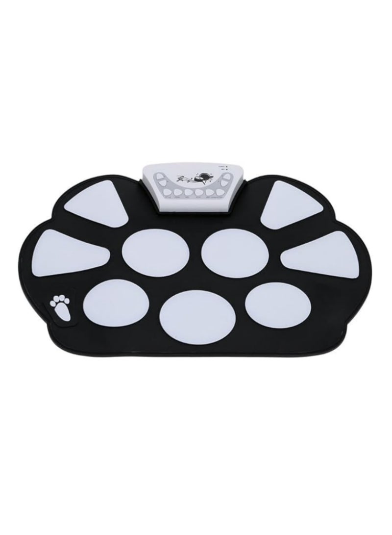 1 Set Roll Up Drum Pad Kit Silicon Foldable with Stick Portable Electronic USB Drum Record Function Audio Input Output Demo Accompaniment Adjustable Tempo  - Image 2