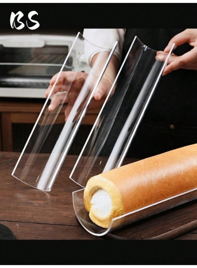 بي إس قالب كيك سويس رول أكريليك ٨ سم | قالب كيك رول شوكولاتة | أداة خبز بطول ٣٠ سم لتصميم الكيك بسهولة | أداة كيك للتجمعات العائلية | أدوات متجر الكيك | لفائف سويس لحفلات الكيك والمناسبات - Image 1