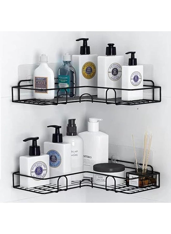 Triangular Bathroom Shelf Without Drilling, Shower Rack and Bathroom/Kitchen Storage Shelf, No-Drill Triangle Design, Single Piece  - Image 1