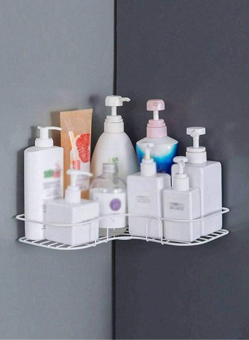 Triangular Bathroom Shelf Without Drilling, Shower Rack and Bathroom/Kitchen Storage Shelf, No-Drill Triangle Design, Single Piece  - Image 4