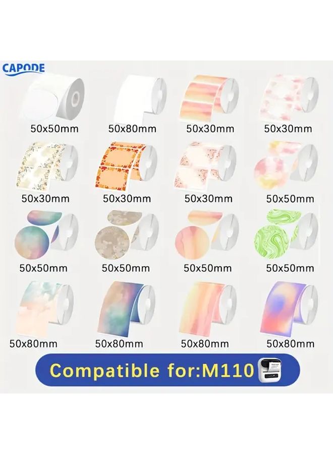 Label Roll 50x80mm 100Pcs White Multipurpose Self Adhesive Paper Labels - Image 1