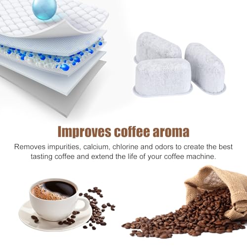 Gosknor 3pcs Coffee Maker Filter Replacement, Activated Charcoal Water Filter Espresso Coffee Machine Cafe Maker Carbon for Delonghi Accessories Compatible with 7313285779 - Image 3