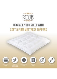 Hotel Linen Klub Hotel Linen Klub Mattress Topper -100% Cotton 233TC Down Proof Fabric with Piping and Highly Elastic Bands 500 GSM Soft and Firm Fiber Material Size  - Image 5