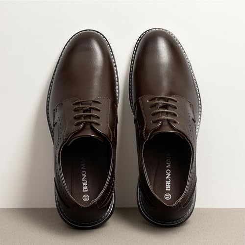 Bruno Marc Men's Casual Dress Sneaker Shoes, Business Formal Derby Plain Toe Oxfords Crossflex GentEdge,Size 10.5W,Dark Brown,SBOX223MWIDE - Image 2