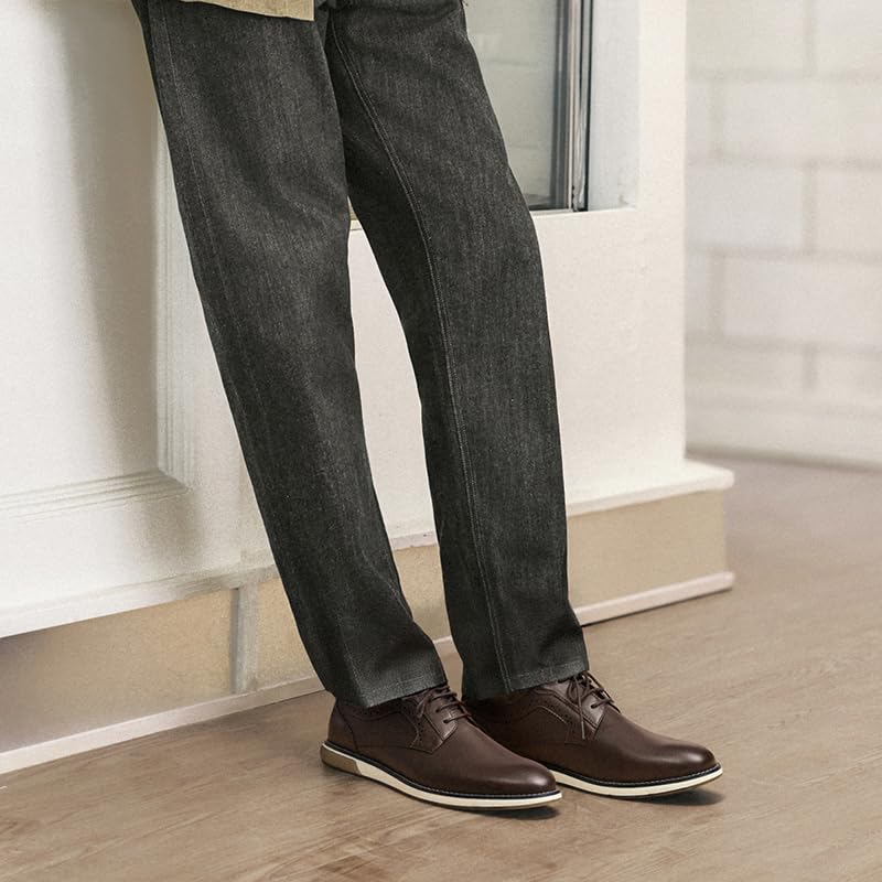 Bruno Marc Men's Casual Dress Sneaker Shoes, Business Formal Derby Plain Toe Oxfords Crossflex GentEdge,Size 10.5W,Dark Brown,SBOX223MWIDE - Image 5