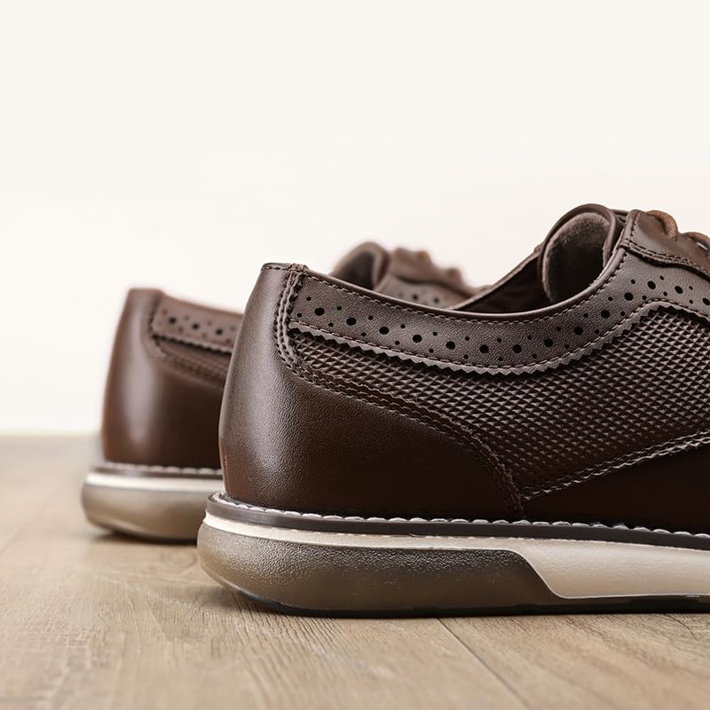 Bruno Marc Men's Casual Dress Sneaker Shoes, Business Formal Derby Plain Toe Oxfords Crossflex GentEdge,Size 10.5W,Dark Brown,SBOX223MWIDE - Image 4