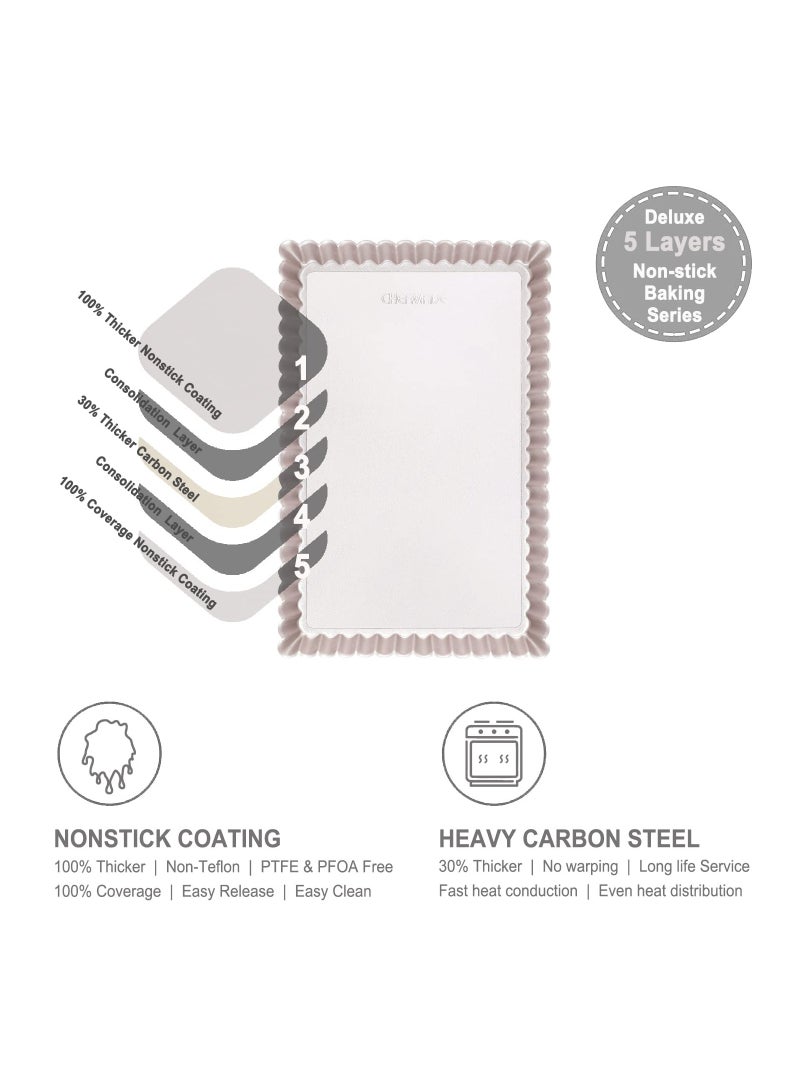 chefmade Rectangle Tart Pan 7x11 Inch with Removable Loose Bottom - Image 3