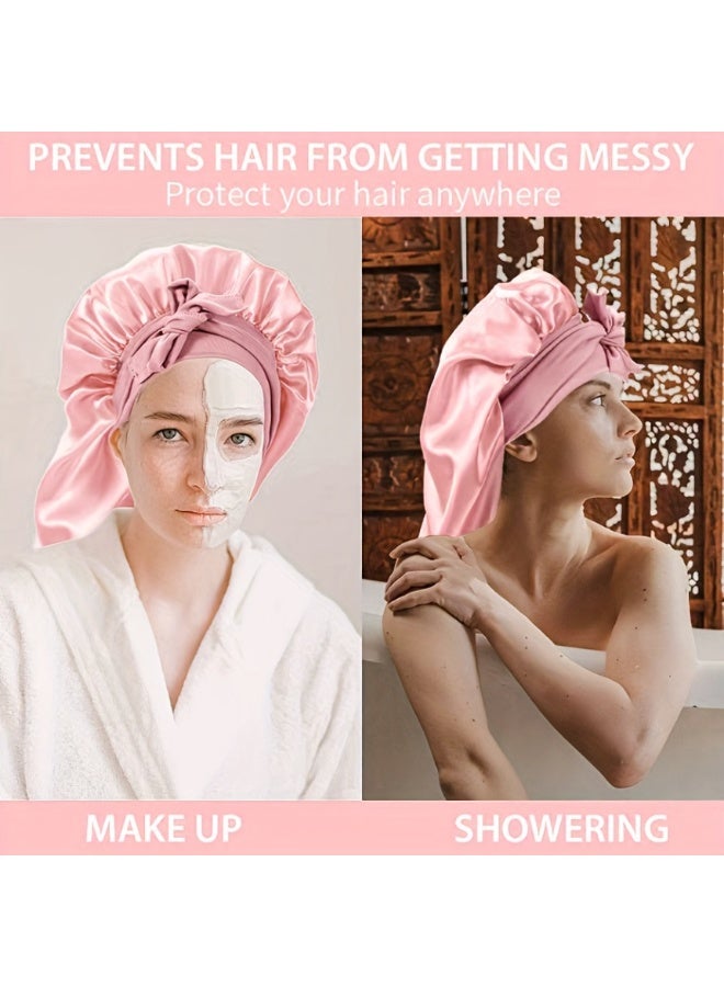 Yalla Pick Long Satin Bonnet Sleep Cap, Extra Large Silk-like Hair Wrap with Soft Adjustable Tie, Reduce Frizz for Natural Curly Braids Long Hair Women - Image 3