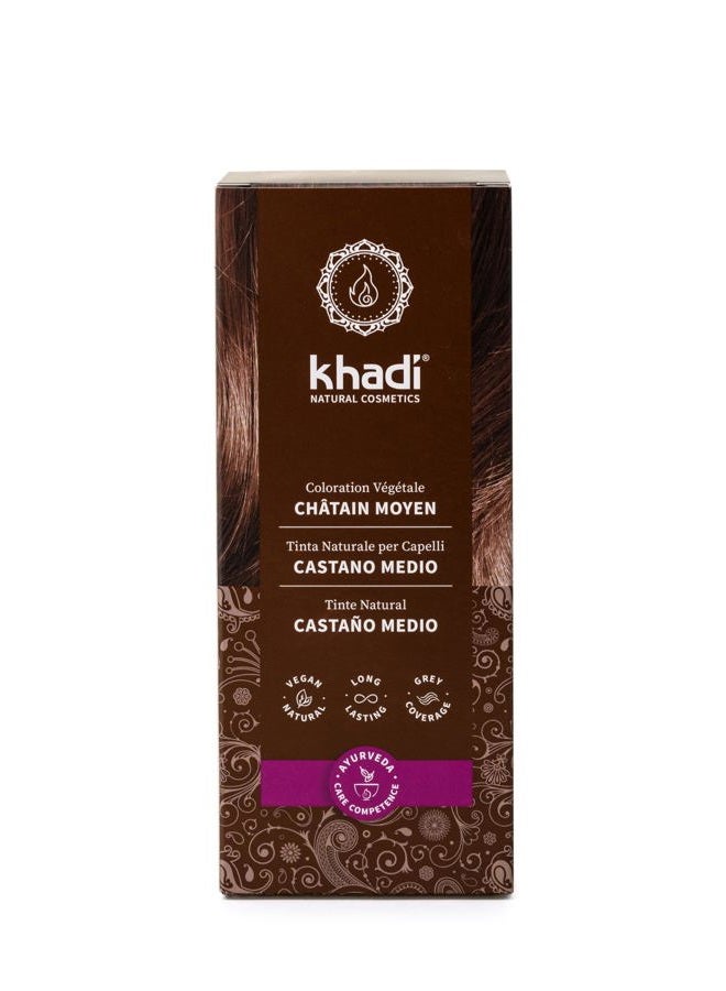 khadi Ayurvedic Natural Hair Color, 100% herbal, vegan, PPD & chemical free, certified natural cosmetics for healthy hair (MEDIUM BROWN, 1 Pack (1 x 3.5oz)) - Image 2