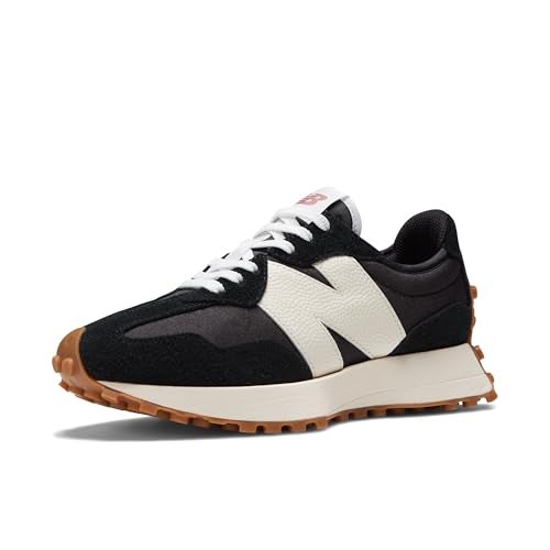 New Balance Women's 327 V1 Sneaker, Black/White, 7 - Image 1