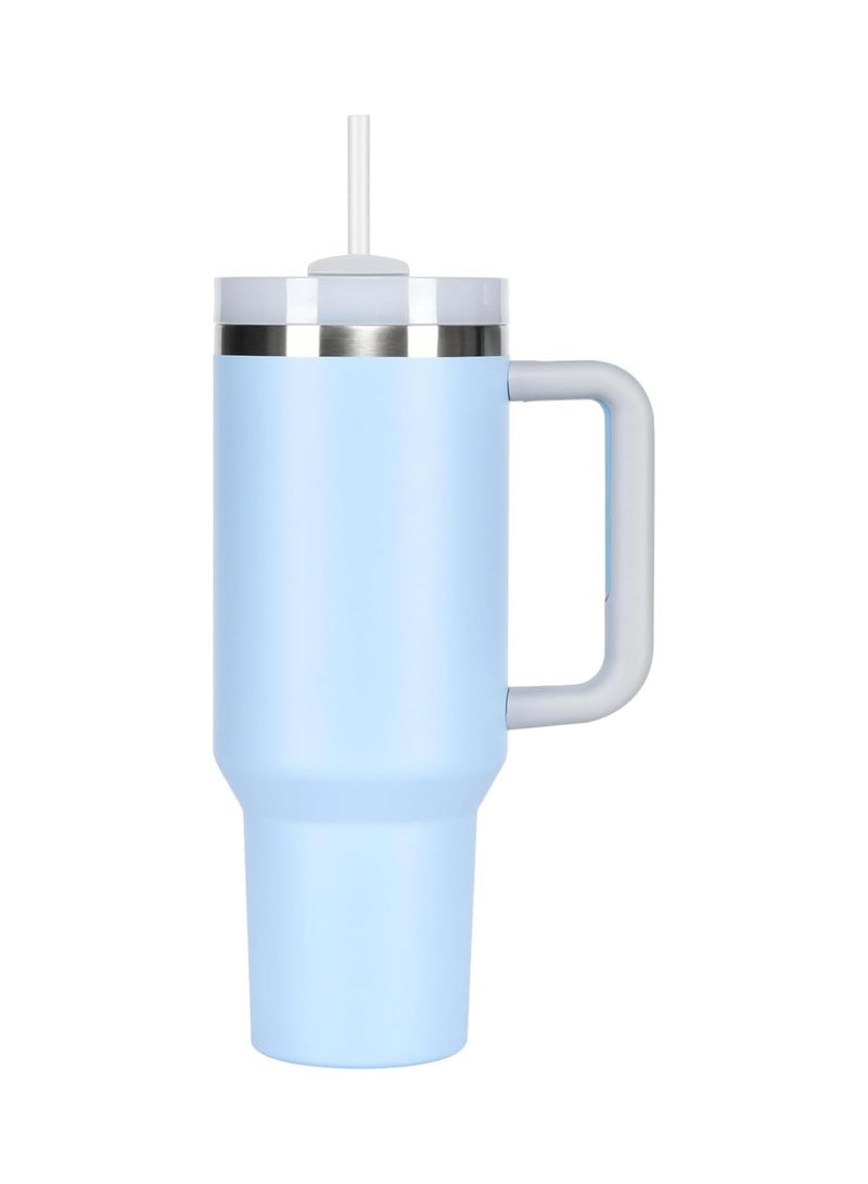 AUTOYSUR 40oz Insulated Tumbler with Handle,Lid and Straw, Stainless Steel Insulated Travel Mug Iced Coffee Cup, Travel Coffee Mug,Leak Proof and BPA Free, Keep Cold and Hot, Dishwasher Safe (Blue)  - Image 1