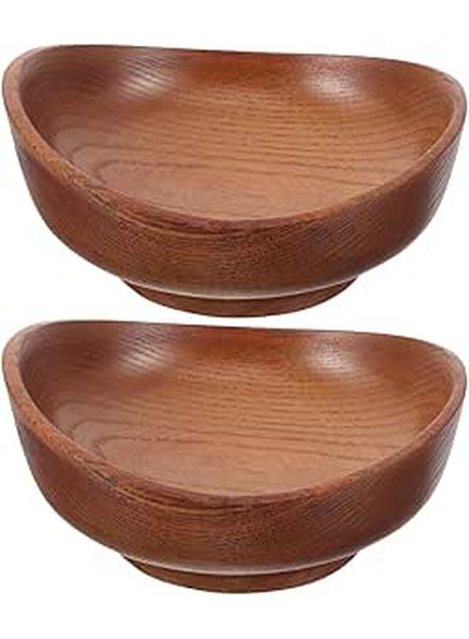 Natural Sour Jujube Wood Snack Bowls Set of 2 12x6cm for Fruit Candy Serving Kitchen Dining and Entertaining - Image 1