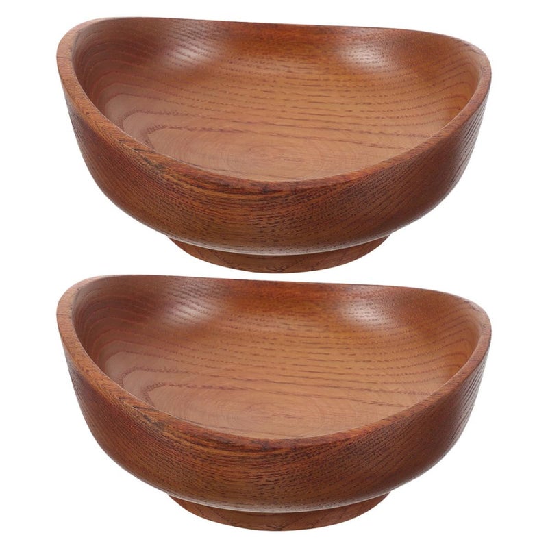 Natural Sour Jujube Wood Snack Bowls Set of 2 12x6cm for Fruit Candy Serving Kitchen Dining and Entertaining - Image 2
