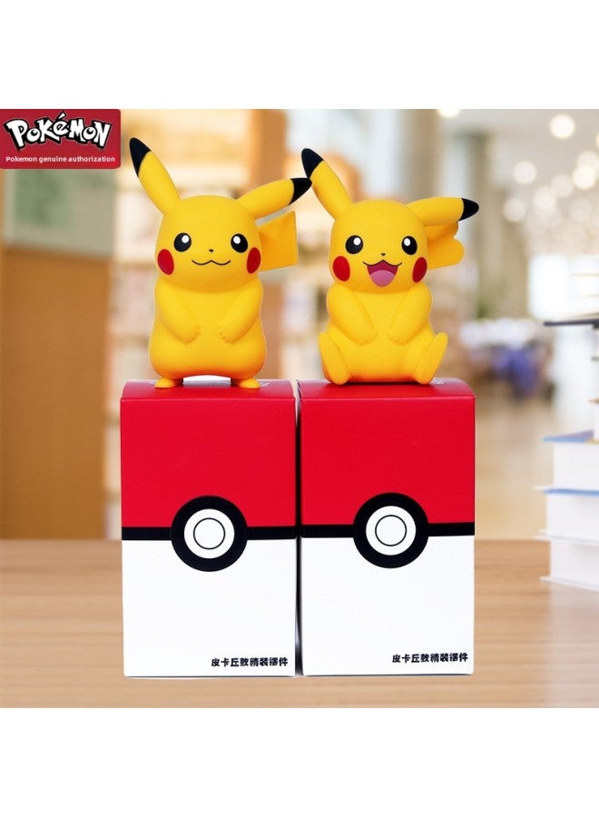 Genuine Licensed Baokemeng Pikachu Sleeping Blind Box Ornaments Kodak Duck Small Fire Dragon Jenny Turtle Pokemon-Color:Pikachu Station Sitting Position One Each  - Image 1