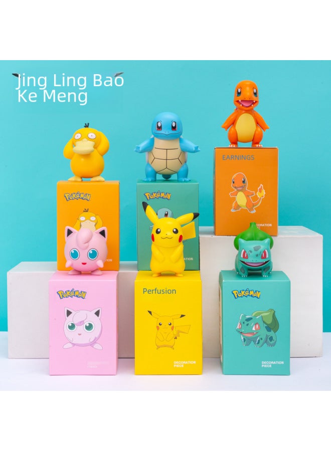Genuine Licensed Baokemeng Pikachu Sleeping Blind Box Ornaments Kodak Duck Small Fire Dragon Jenny Turtle Pokemon-Color:Pikachu Station Sitting Position One Each  - Image 2