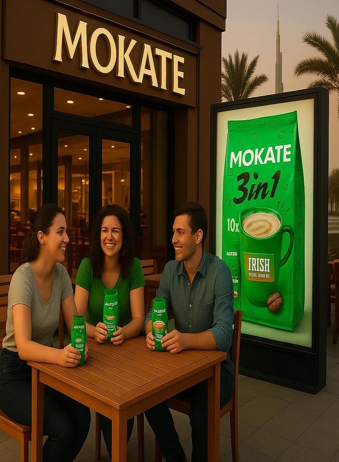 موكاتي ٣ في ١ بنكهة الكريمة الأيرلندية (١٠ أكياس) مزيج قهوة سريعة التحضير ١٧٠ غرام | مذاق ناعم وكريمي على طريقة المقاهي | أكياس مشروب ساخن سريعة التحضير | سهلة التحضير | مثالية للمنزل والمكتب والسفر والإهداء | نكهة غنية | عبوة قهوة فاخرة (مستوردة من بولندا) - Image 4