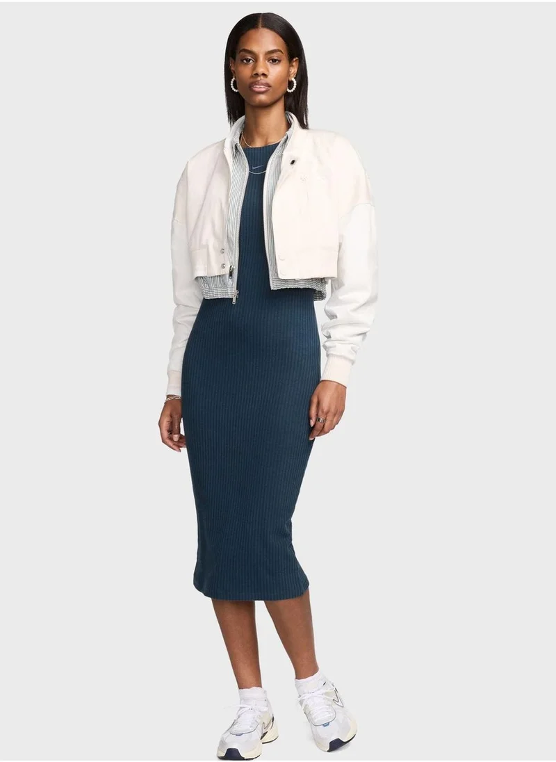 Nike Nsw Knitted Ribbed Midi Dress