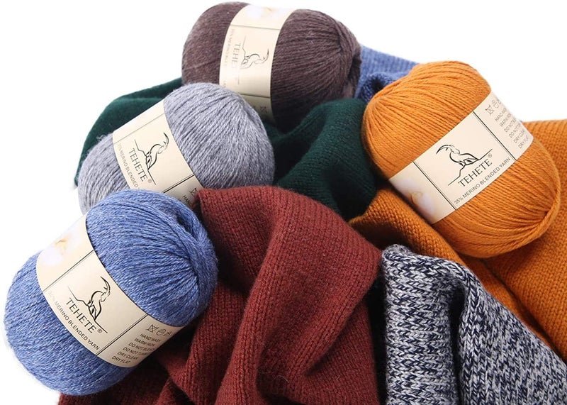 TEHETE Merino Wool Yarn for Knitting 3-Ply Soft Lightweight 150g Crochet Yarn (Ginger) - Image 5