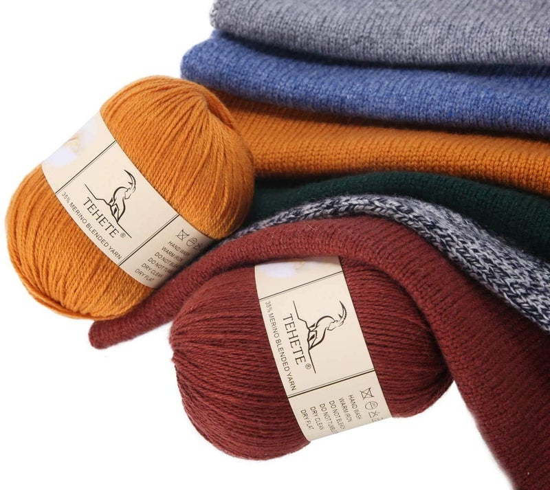 TEHETE Merino Wool Yarn for Knitting 3-Ply Soft Lightweight 150g Crochet Yarn (Ginger) - Image 3