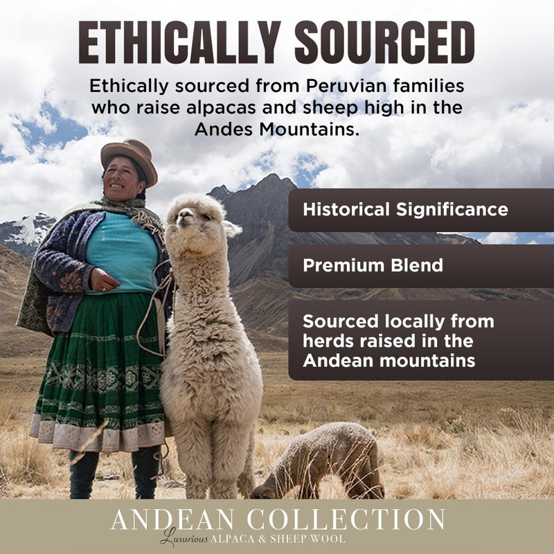 Desert Breeze Distributing 100% Natural Alpaca and Merino Wool Blanket, Andean Collection Rustic Woven, Warm and Thick Wool Blanket Queen or Full Size, Made in Peru - Image 5