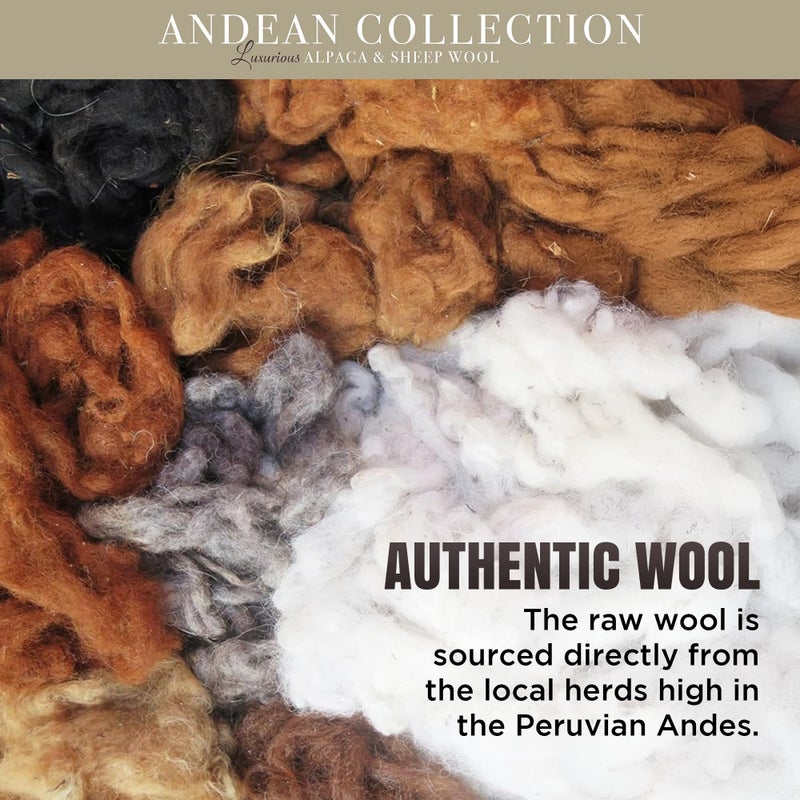 Desert Breeze Distributing 100% Natural Alpaca and Merino Wool Blanket, Andean Collection Rustic Woven, Warm and Thick Wool Blanket Queen or Full Size, Made in Peru - Image 4