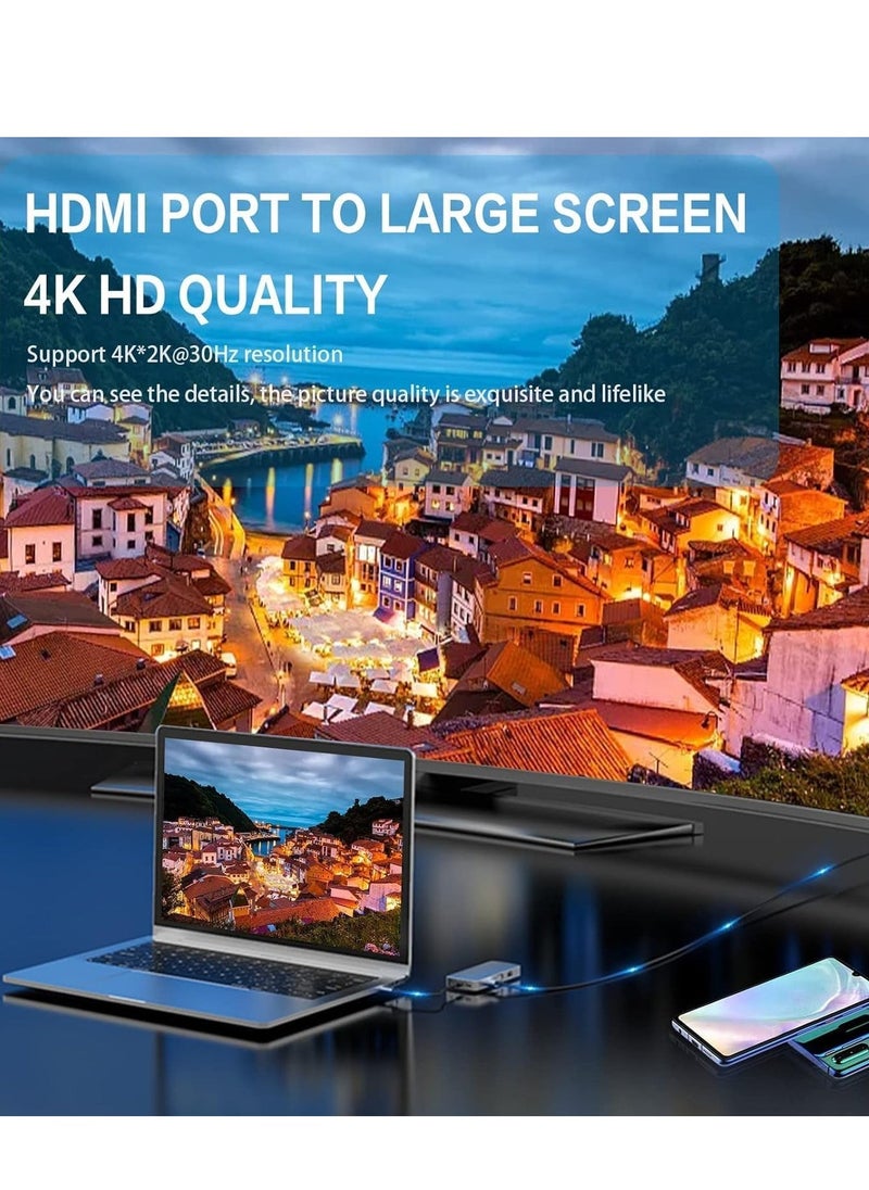 ELTRAZONE 10-in-1 USB C Hub Docking Station with 4K HDMI, VGA, USB 3.0, Ethernet, SD/TF, 3.5mm AUX – Compatible with MacBook Pro & Type C Laptops – Ultimate Connectivity Hub for Work & Entertainment - Image 3