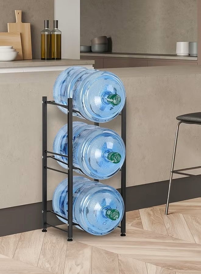 BLOOMING TIME 3-Tier Water Jug Rack, 5 Gallon Detachable Water Bottle Holder for Kitchen, Office, Home, Black - Image 4