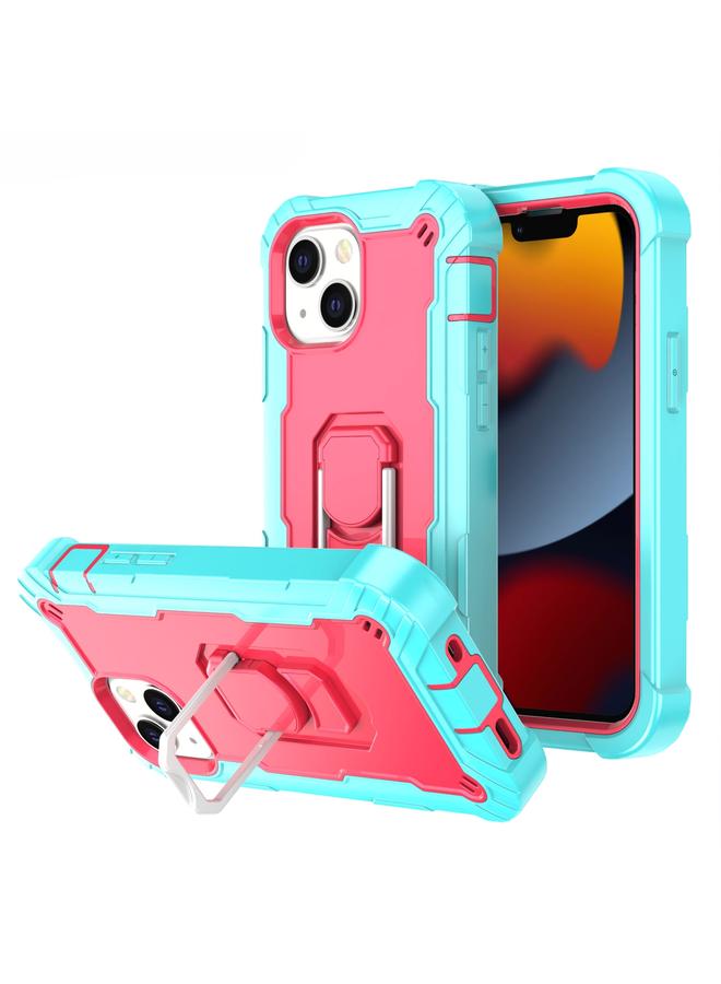 S-TOP Case For iPhone 13 mini PC + Rubber 3-layers Shockproof Protective Case with Rotating Holder - Image 1