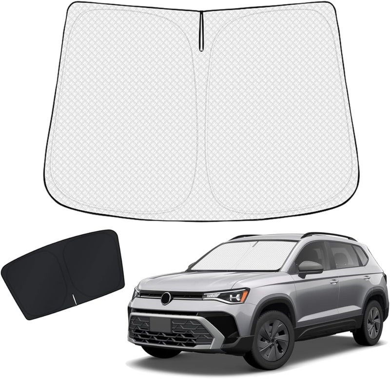 KUST Windshield Shade Custom Fit for Volkswagen VW Taos 2023-2024 2025 2026 Sun Shade Front Windshield Accessories Sun Visor Foldable Thicker 5-Layer Blocks UV Rays - Image 1