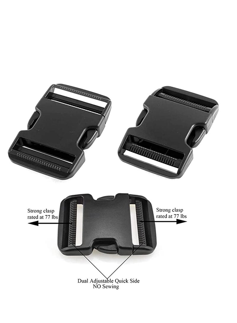 Y&D 2" Plastic Buckle, Quick Side Release Buckles with Dual Adjustable, Clips Snaps, Clasp Military Grade - Image 3