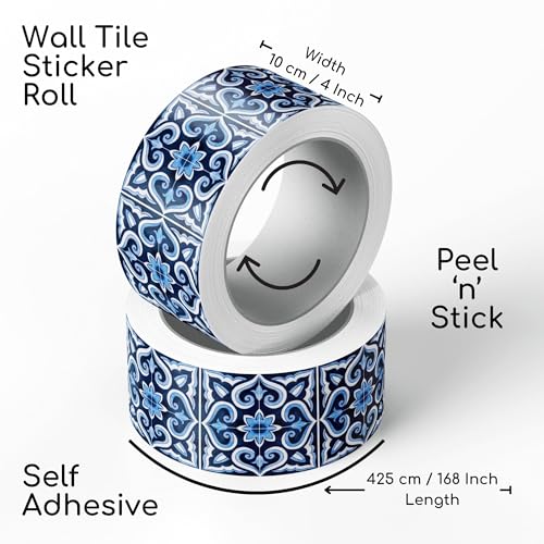 Brandian Strip Tile Sticker Decorative Waterproof Peel and Stick Mosaic for Kitchen Backsplash and Wall Borders, Artistic and Durable (09 Strips, 48 x 10 cm Each - Final Size 432 x 10 cm) - Image 2