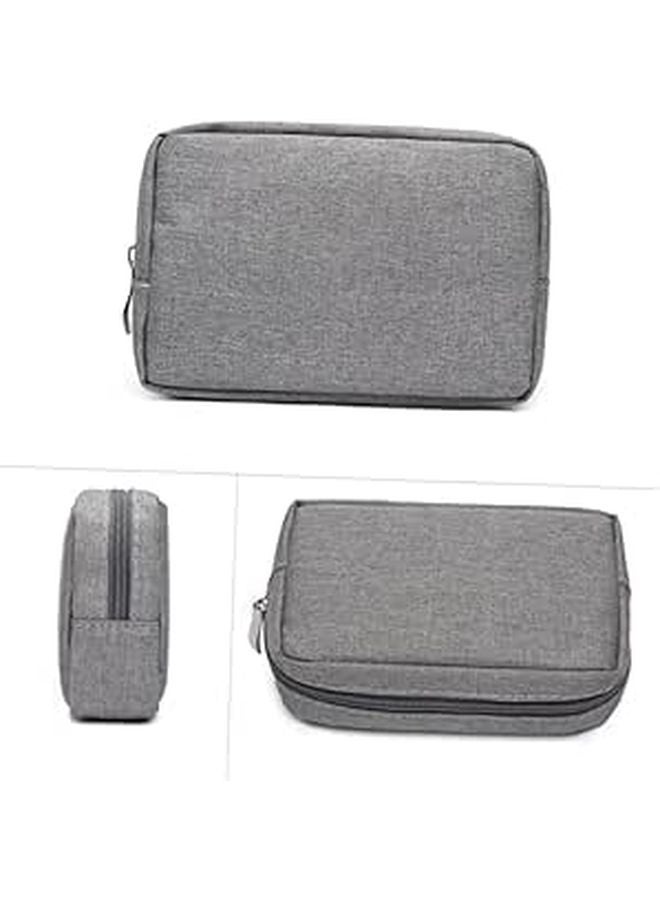 Grey Travel Electronics Organizer Pouch For Chargers Power Banks Cables Earphones - Image 1