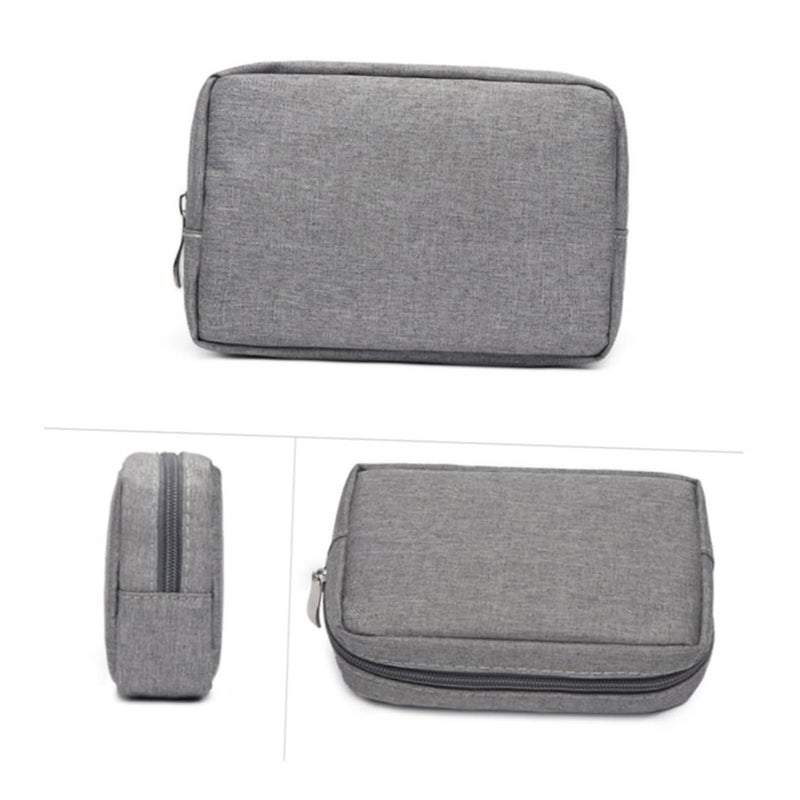 Grey Travel Electronics Organizer Pouch For Chargers Power Banks Cables Earphones - Image 2