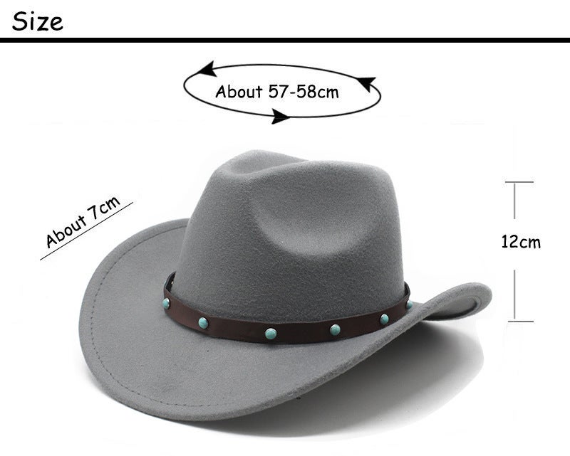 Western Cowboy Hat Unisex Ethnic  Felt Wholesale Hat - Image 2
