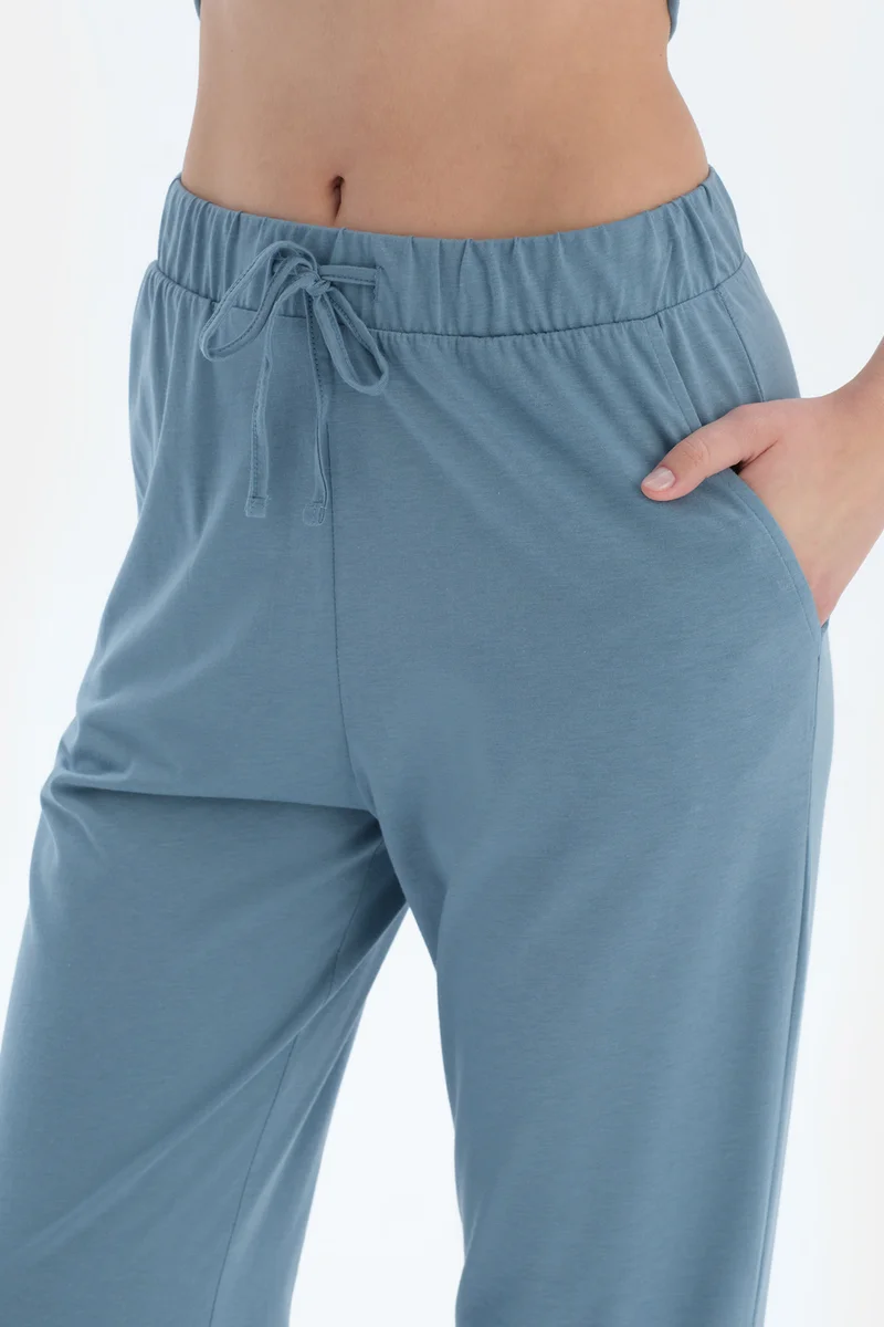 dagi T-shirt & Trousers Pajama Set Crew Neck Cotton Blend Mid Rise Regular/Classic Fit Sleepwear