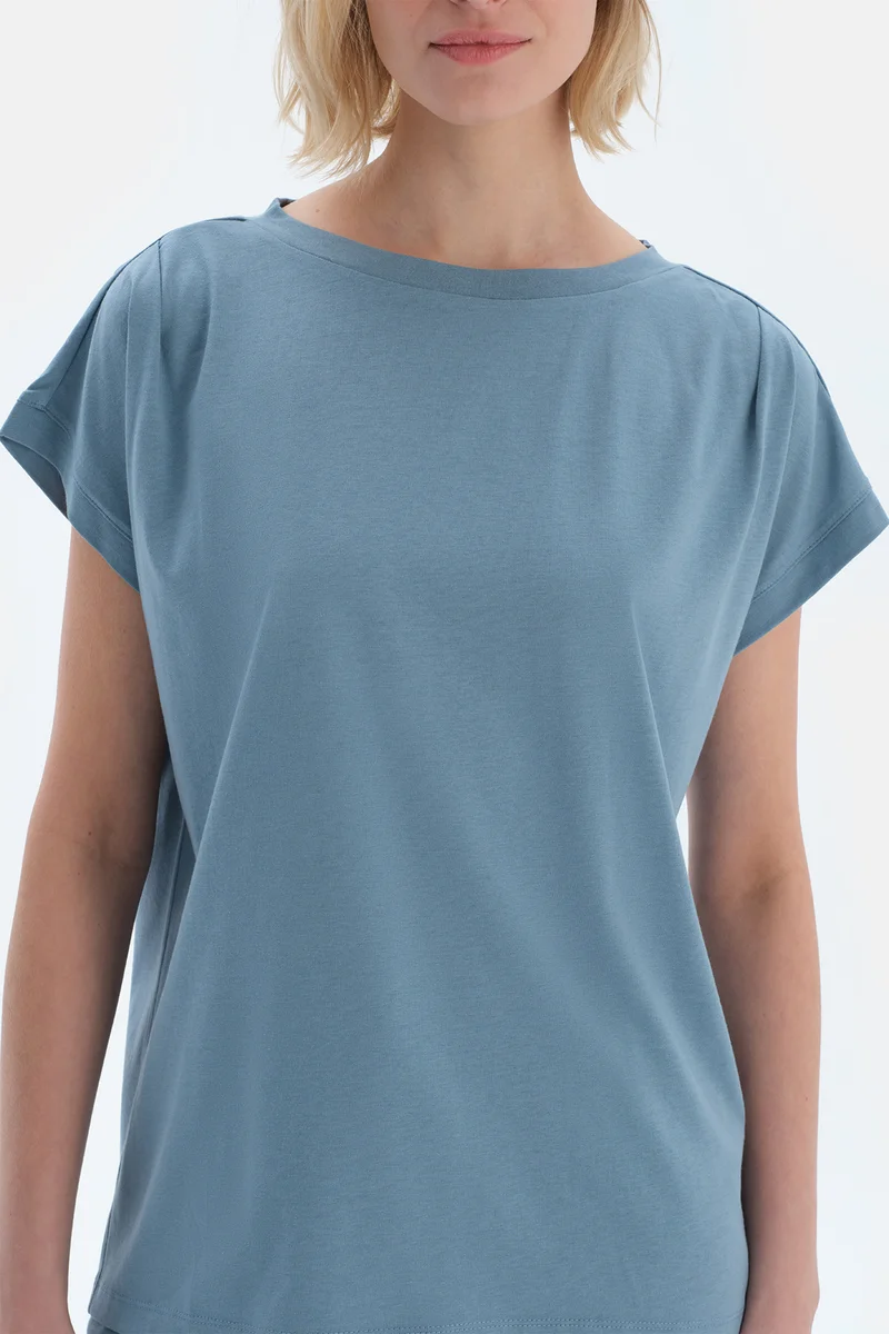 dagi T-shirt & Trousers Pajama Set Crew Neck Cotton Blend Mid Rise Regular/Classic Fit Sleepwear