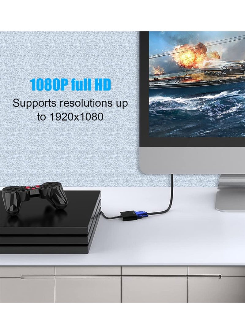 Chabeia 2 Pcs HDMI to VGA, Gold-Plated HDMI to VGA Adapter (Male to Female) for Computer, Desktop, Laptop, PC, Monitor, Projector, HDTV, Chromebook, Raspberry Pi, Roku, Xbox and More - Black - Image 5