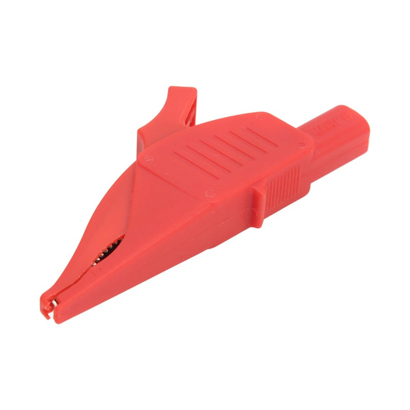 Electric Clip Brass Current Insulation PA Cover 4mm/0.2in Tail Safety Type Electric Test Clip for Car Battery 32A/1000VRed - Image 1