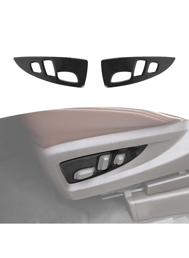 RT-TCZ RT-TCZ Seat Adjustment Button Switch Panel Trim Cover ABS Interior Accessories Trim Cover for Chevrolet Silverado 2014-2018 for GMC Sierra 2014-2018 Soft Carbon Fiber  - Image 1