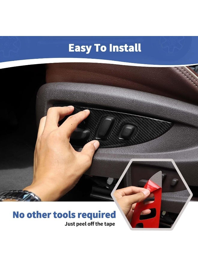 RT-TCZ RT-TCZ Seat Adjustment Button Switch Panel Trim Cover ABS Interior Accessories Trim Cover for Chevrolet Silverado 2014-2018 for GMC Sierra 2014-2018 Soft Carbon Fiber  - Image 5