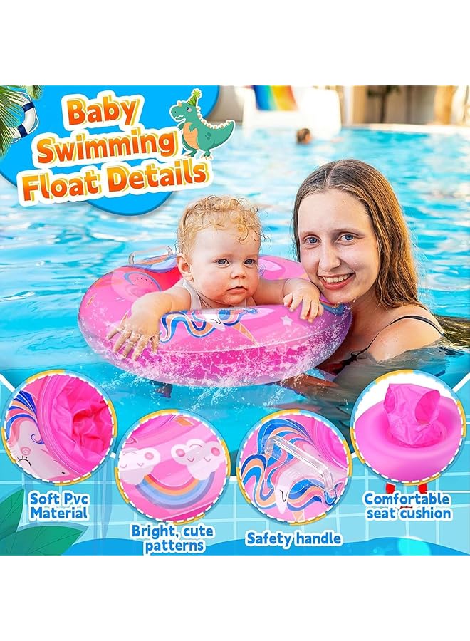 KASTWAVE Inflatable Baby Swimming Float Pool Float For 6 36 Months Baby Girl With Seat Inflatable Baby Float Swimming Ring For Infant Toddler Kids 1 3 Years (Unicorn) - Image 2
