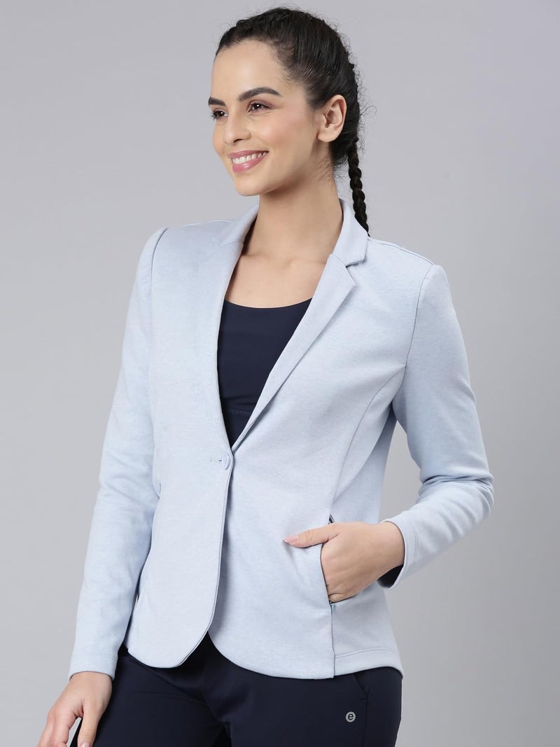 Enamor Dry Fit Stretch Cotton Single-Breasted Sporty Blazer for Women - Image 4