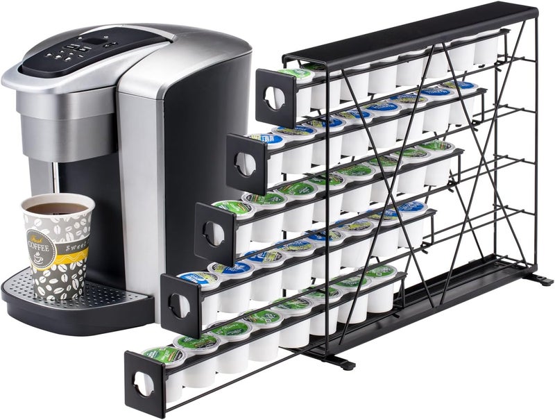 Rice rat k cup Holders for 5 Tier Coffee Pod Holder,Black Metal Space(40 pods) - Image 1