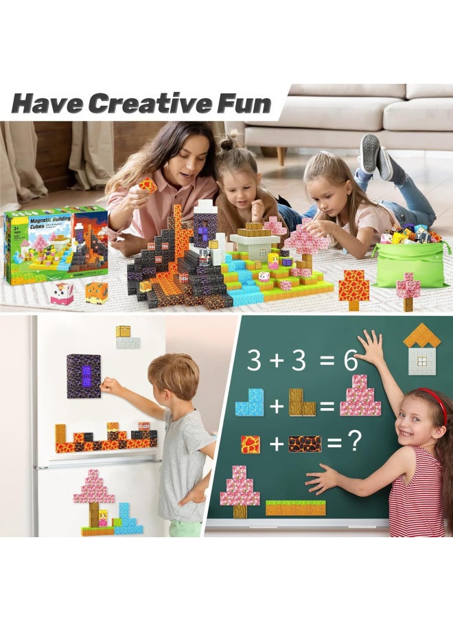 Generic - Square World Primeval Forest Magnetic Building Blocks Educational Assembled Toys Children's Three-dimensional Assembled Magnetic Building Blocks-Color:[english Color Box] 48pc + Storage Bag + Manual (randomly Equipped With 1 Minifigure) - Image 1