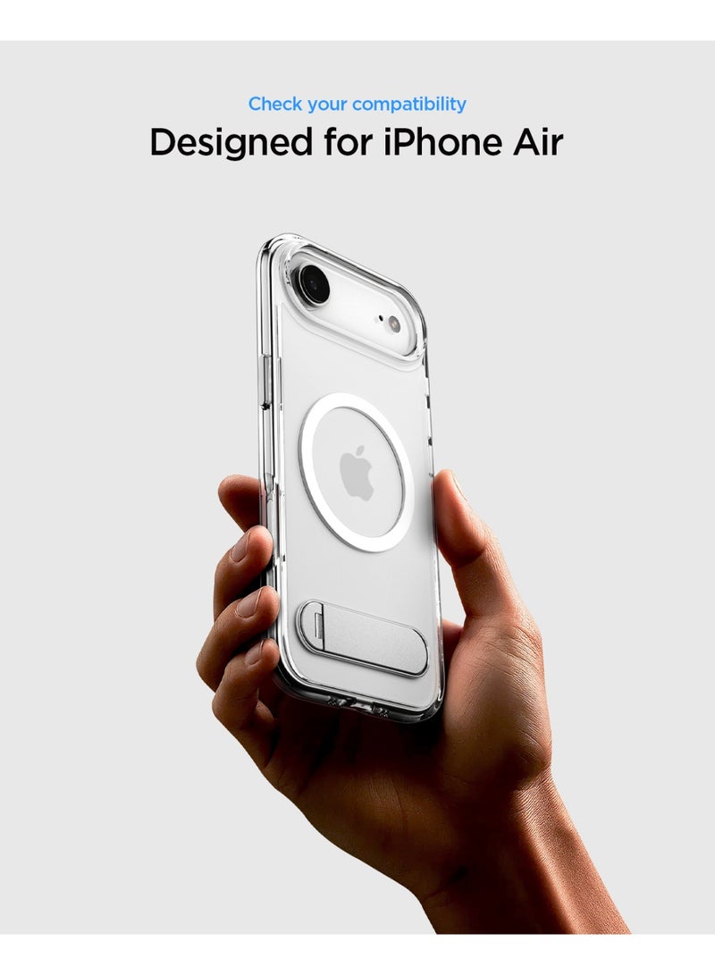 Spigen Ultra Hybrid S MagFit iPhone Air Case Cover MagSafe with Kickstand [TPU Covered Camera Control] - Clear White - Image 2